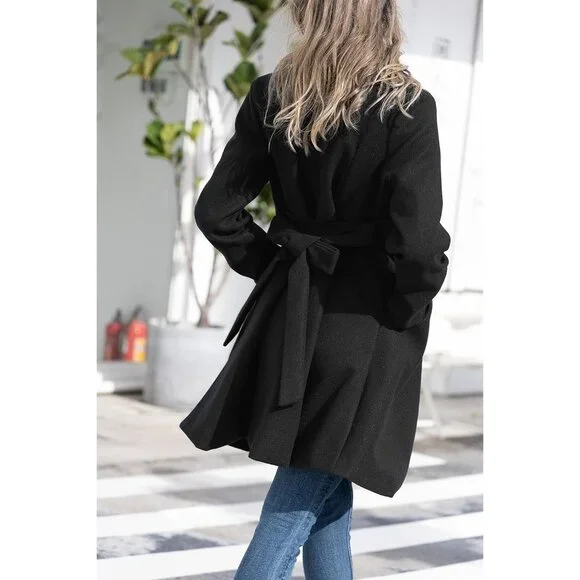 Versatile Women's Belted A-Line Peacoat - Lined & Perfect for All Occasions